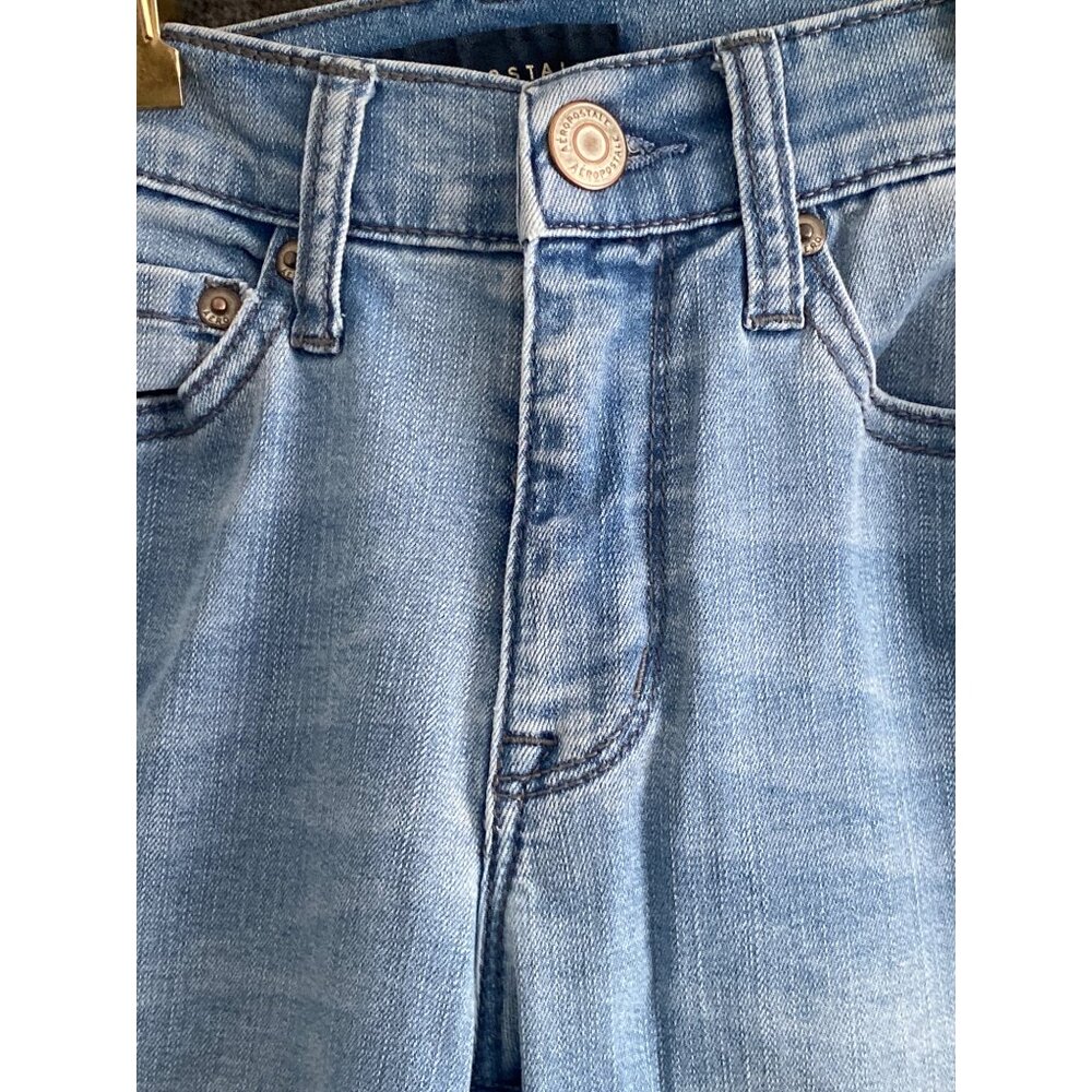 Aeropostale Blue Denim Jeans High Waisted Jegging 5 Pocket Women 00 Regular - Picture 5 of 16